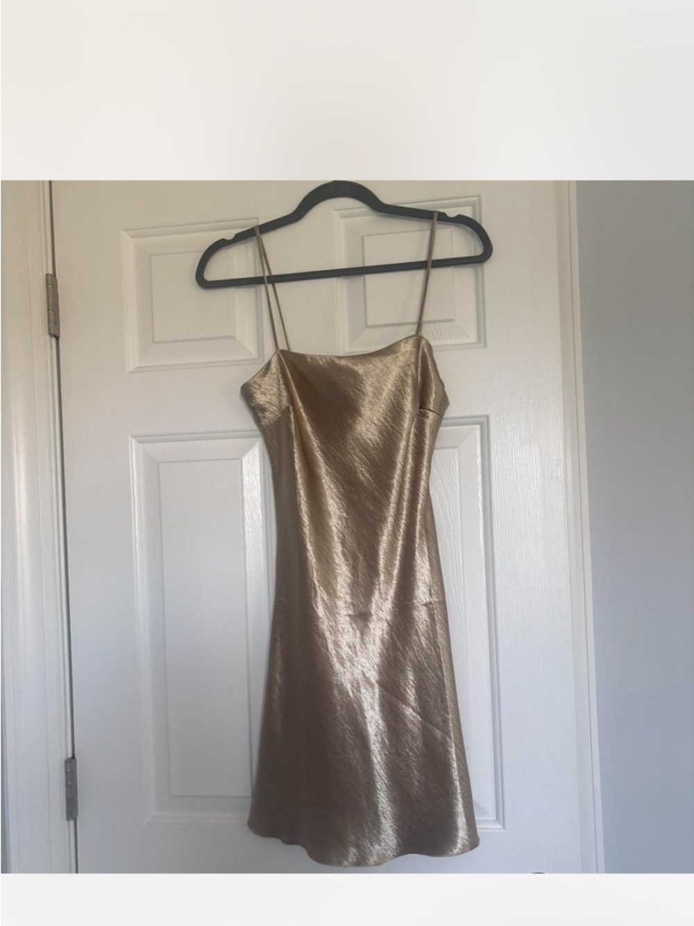 Skylar + Madison Gold Satin Mini Slip Dress